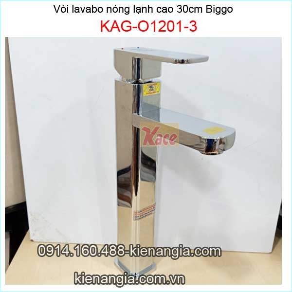 Vòi lavabo nóng lạnh vuông 30cm KAG-O1201-3