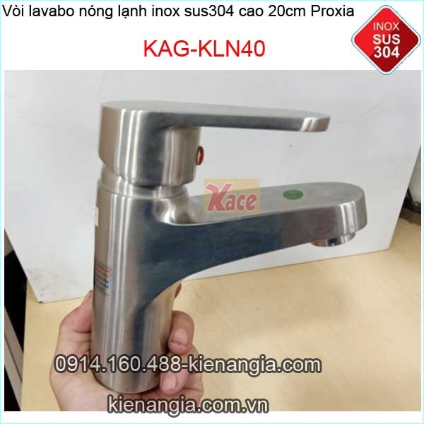 Vòi lavabo nóng lạnh inox304  20cm Proxia KAG-KLN40
