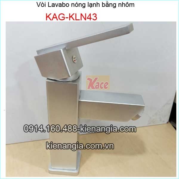 Vòi lavabo vuông nóng lạnh bằng nhôm KAG-KLN43