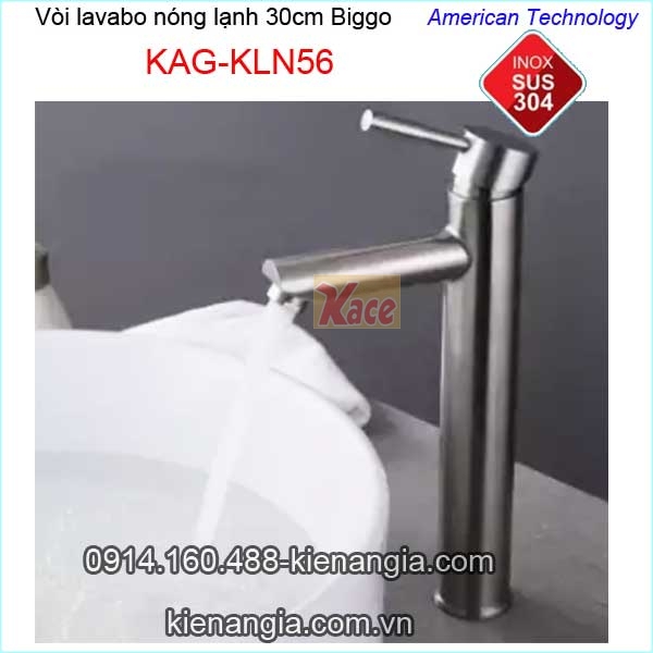 Vòi lavabo nóng lạnh 30cm inox 304 Biggo KAG-KLN56