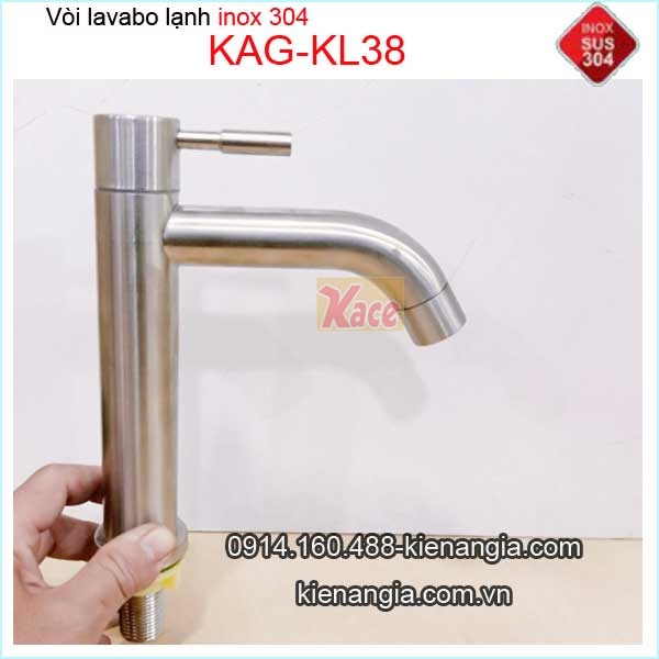 Vòi lavabo tròn ống trúc inox sus 304 KAG-KL38