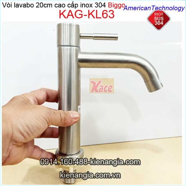 Vòi lavabo 20cm inox 304 Biggo KAG-KL63