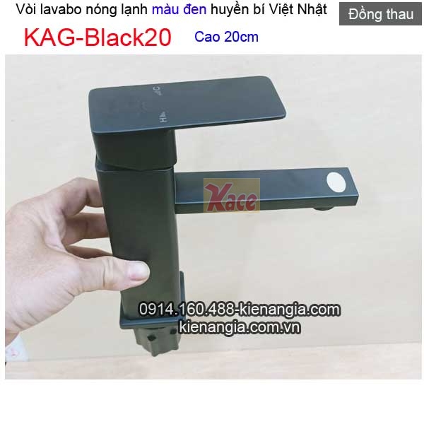 KAG-BLack20-Voi-lavabo-vuong-mau-den-20cm-Viet-Nhat-KAG-bLACK20