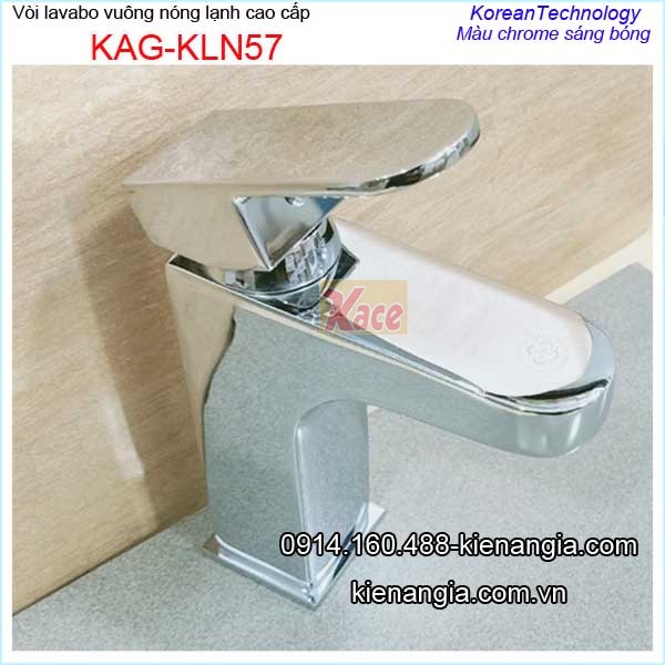 Vòi lavabo vuông nóng lạnh cao cấp atafa KAG-KLN57