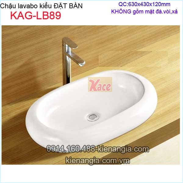 Chậu lavabo oval đặt bàn giá rẻ KAG-LB89