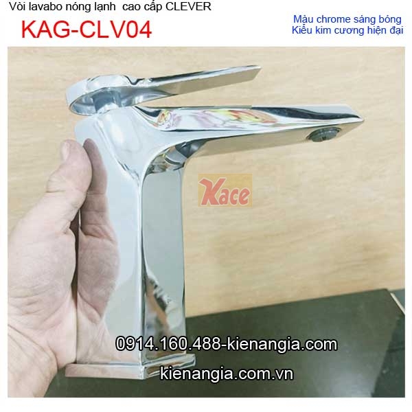 Vòi lavabo kim cương 20cm nóng lạnh Clever KAG-CLV04