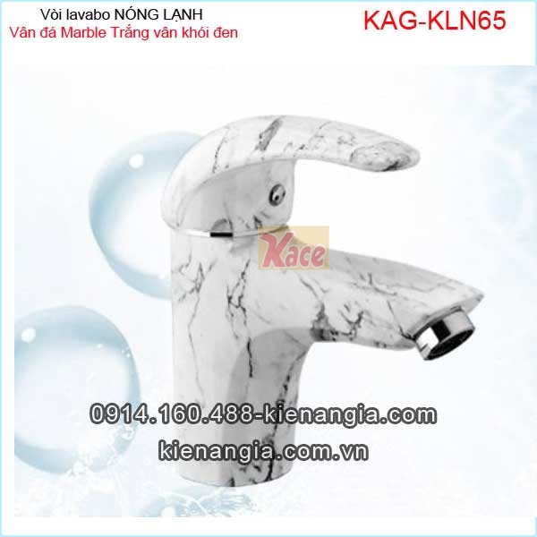 Vòi gật gù vân đá Marble lavabo nóng lạnh trắng vân khói đen KAG-KLN65