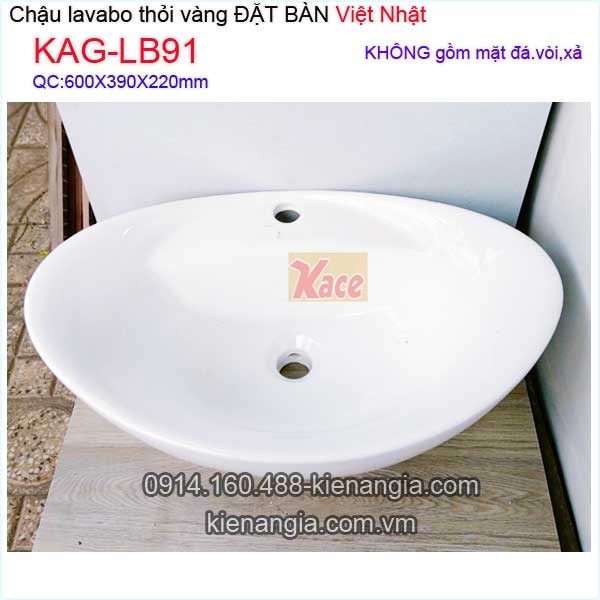 Chậu lavabo thỏi vàng đặt bàn Việt Nhật KAG-LB91
