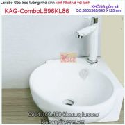 Combo lavabo góc,vòi inox 304 vân đá KAG-ComboLB96KL86