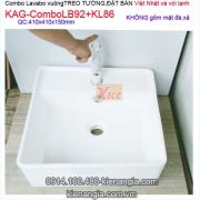 Combo lavabo đặt bàn,vòi inox 304 vân đá KAG-ComboLB92KL86
