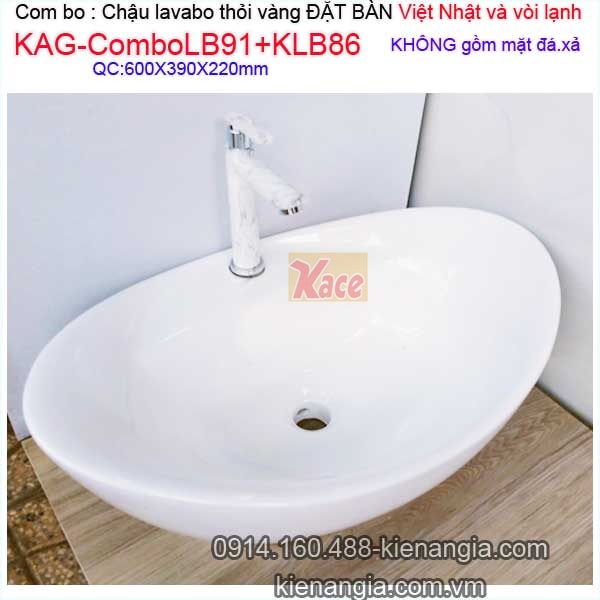 KAG-ComboLB91KL86-Combo-Chau-lavabo-thoi-vang-dat-ban-Viet-Nhat-voi-lanh-ComboKAG-LB91KL86-1