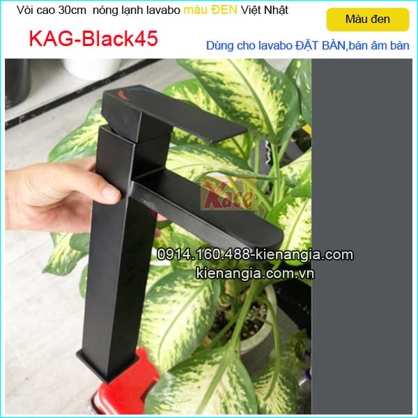 KAG-Black45-Voi-su-Lavabo-vuong-30cm-DAT-BAN-nong-lanh-Den-KAG-Black45