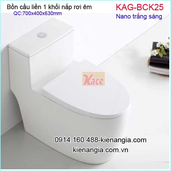 Bồn cầu 1 khối Nano trắng sáng mẫu mới nhất giá rẻ  KAG-BCK25