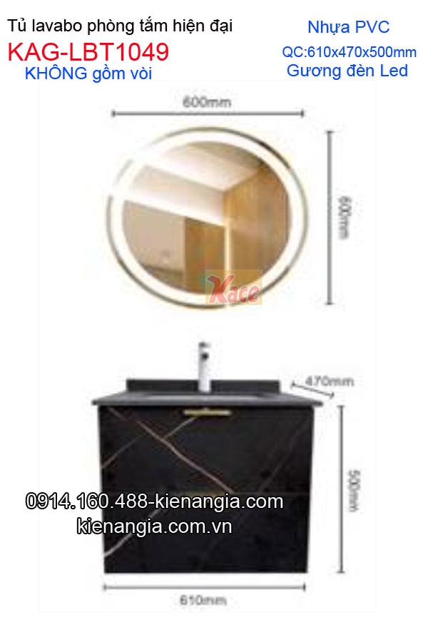 KAG-LBT1049-Tu-lavabo-nhua-PVC-dai-60cm-guong-LED-Proxia-KAG-LBT1049-TSKT