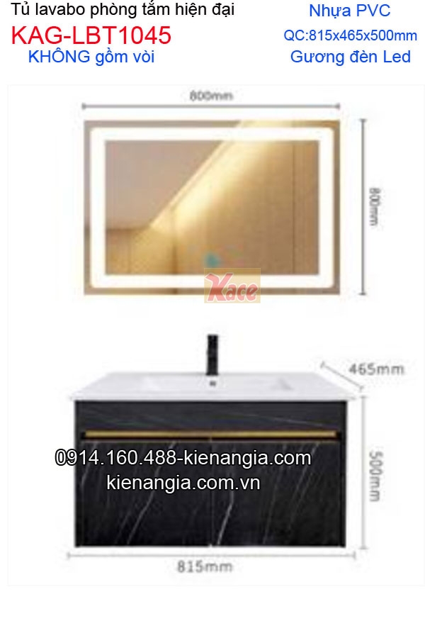 KAG-LBT1045-Tu-lavabo-nhua-PVC-dai-80cm-Guong-LED-Proxia-KAG-LBT1045-tskt