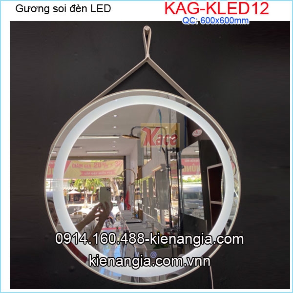 Gương soi đèn Led tròn có dây treo KAG-KLED12