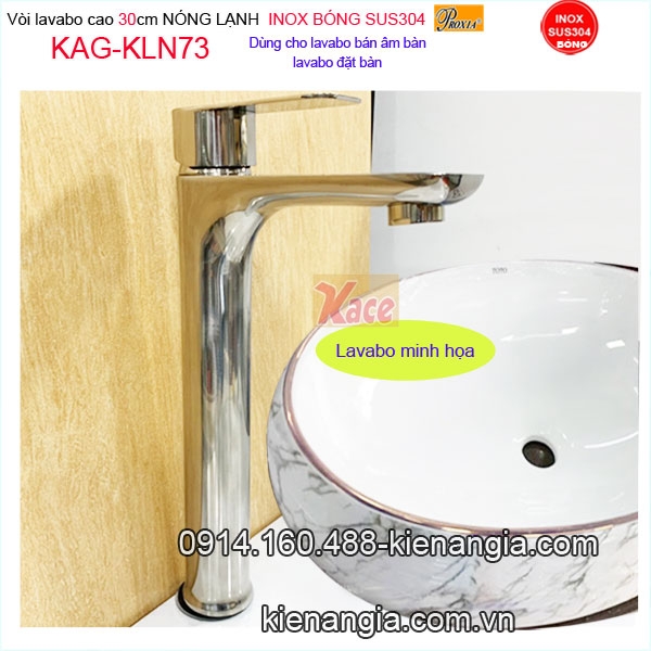 Vòi inox bóng sus304 cao 30cm lavabo đặt bàn Proxia KAG-KLN73