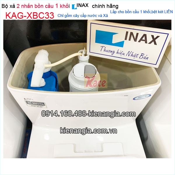Bộ xả bồn cầu 1 khối INAX C900 chính hãng 2 nhấn  KAG-XBC33