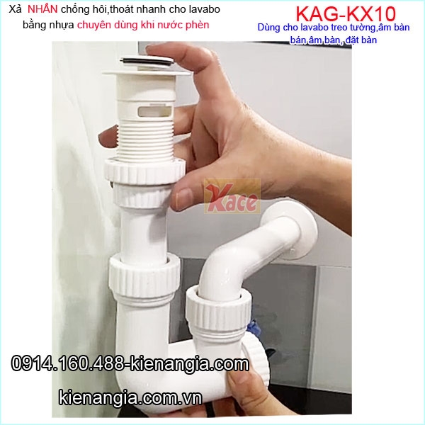 Xả nhấn lavabo bằng nhựa cho nước phèn KAG-KX10