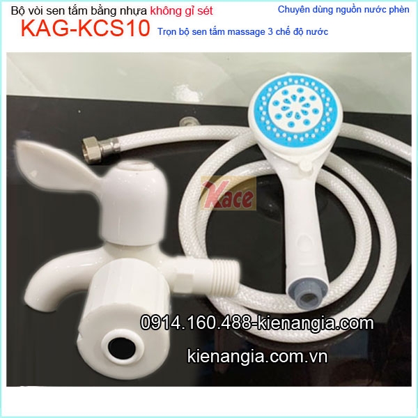 Bộ vòi sen tắm lạnh bằng nhựa cho nước phèn KAG-KCS10