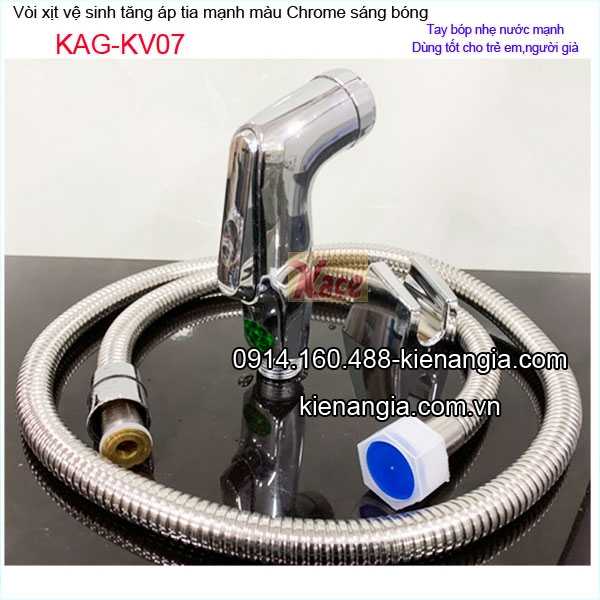 Vòi vệ sinh mạ chrome đầu nhấn KAG-KV07