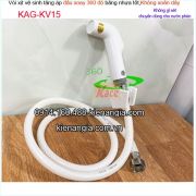 Vòi xịt vệ sinh nhựa nhấn XOAY 360 ĐỘ không xoắn dây  KAG-KV15
