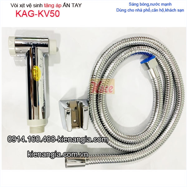Vòi xịt vệ sinh vuông tăng áp ấn tay KAG-KV50