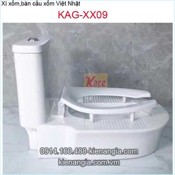 Xí xổm có thùng nước bằng sứ KAG-XX09 hàng đặt số lượng lớn mới sản xuất