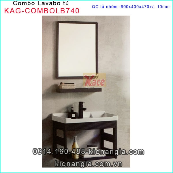 Combo tủ lavabo bằng nhôm KAG-COMBOLB740
