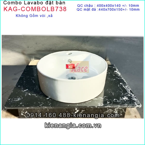 Combo lavabo tròn đặt trên mặt đá KAG-COMBOLB738