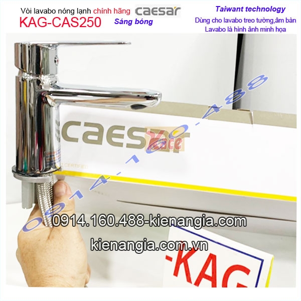 Vòi lavabo Caesar chính hãng nóng lạnh gật gù  KAG-CAS250