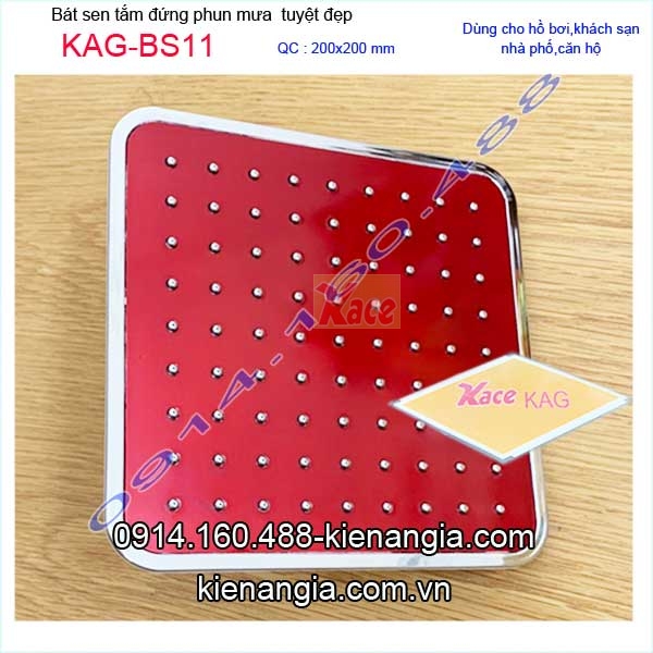 Đầu sen phun mưa vuông màu đỏ  KAG-BS11