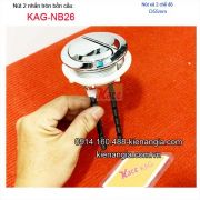 Nút 2 nhấn tròn bàn cầu 1 khối KAG-NB26  đường kính lỗ sứ D5.7-6cm