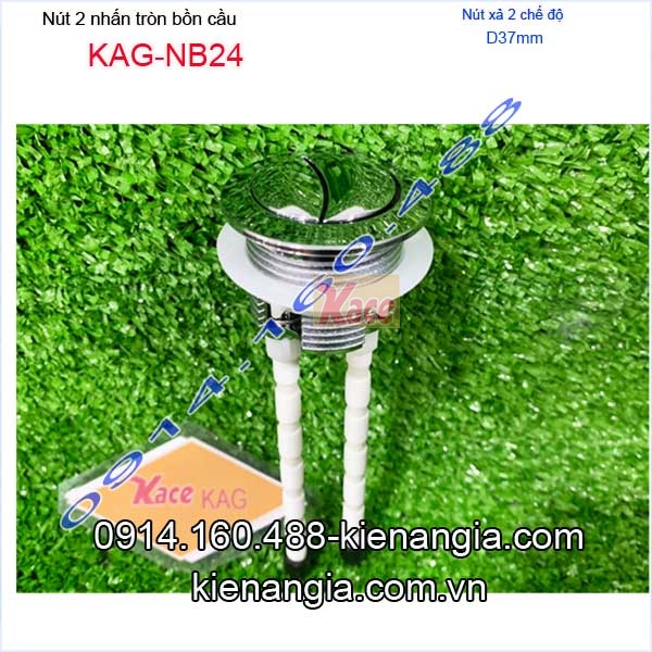 Nút nhấn tròn bồn cầu 2 chế độ xả KAG-NB24 đường kính lỗ sứ D3.7-4cm