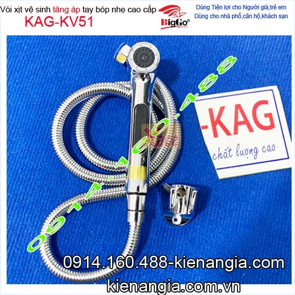Vòi xịt vệ sinh bóp tay nhẹ người già,trẻ em BIGGO KAG-KV51