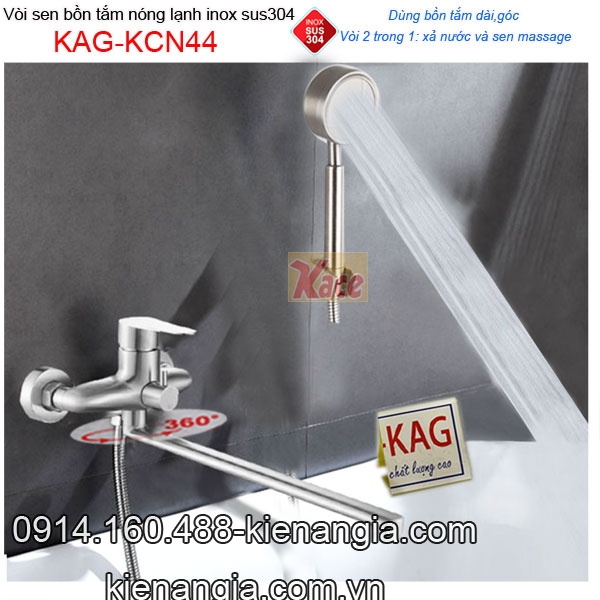 Vòi sen bồn tắm nóng lạnh inox 304 KAG-KCN44