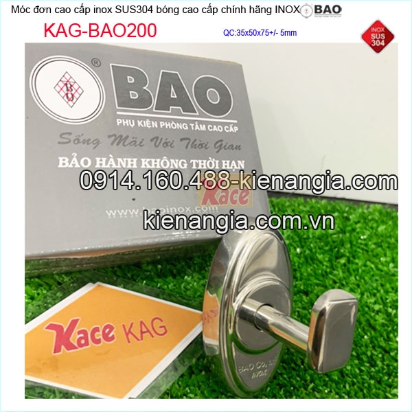 Móc đơn Inox Bao KAG-BAO200
