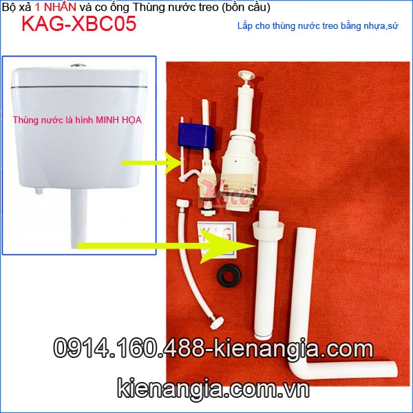 Bộ xả 1 nhấn  thùng nước treo bồn cầu KAG-XBC05