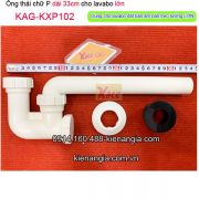 Ống thải chữ P bằng nhựa dài 33cm cho lavabo lớn KAG-KXP102