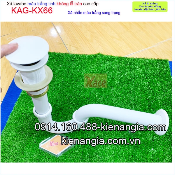Bộ xả lavabo không lỗ tràn màu trắng KAG-KX66