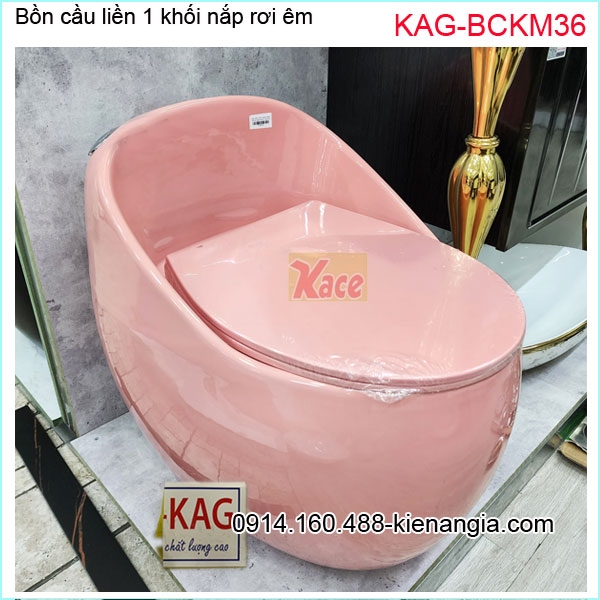Bồn cầu 1 khối  quả trứng màu hồng KAG-BCKM36