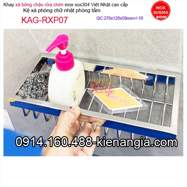Khay xà bông chậu rửa chén 27x12 cm inox Việt Nhật  KAG-RXP07