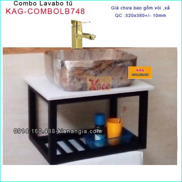 Combo lavabo Đặt bàn phòng tắm nhỏ xinh KAG-COMBOLB748 chưa vòi
