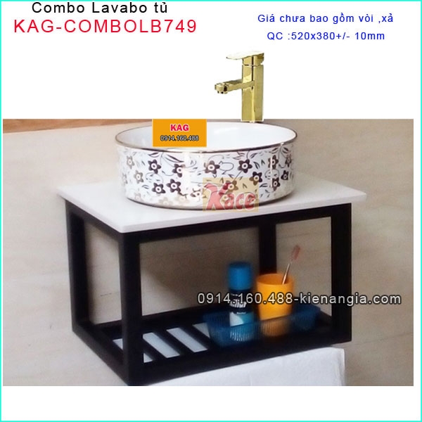 Combo lavabo Đặt bàn phòng tắm nhỏ xinh KAG-COMBOLB749 chưa vòi