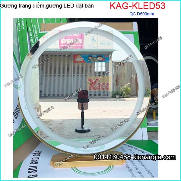 Gương trang điểm LED đặt bàn D50cm KAG-KLED53