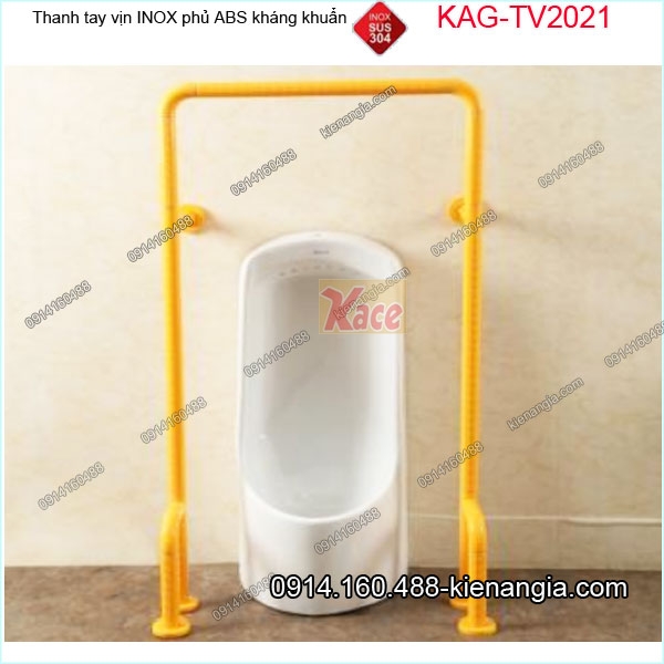 Thanh tay vịn bồn tiểu nam inox bọc nhựa ABS kháng khuẩn KAG-TV2021