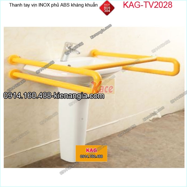 Thanh tay vịn lavabo rửa mặt   inox bọc nhựa ABS kháng khuẩn KAG-TV2028