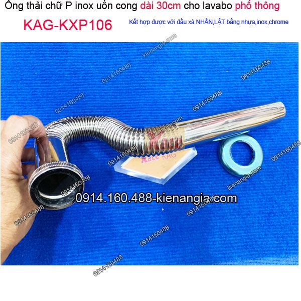KAG-KXP106-Ong-thoat-chu-P-inox-uon-cong-dai-30cm-xa-lavabo-dan-dung-KAG-KXP106-1