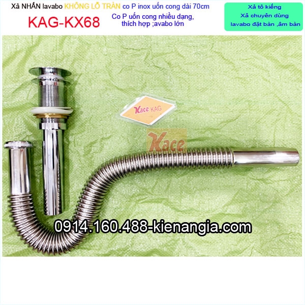 KAG-KX68-Xa-nhan-chau-lavabo-KHONG-lo-tran-co-P-inox-uon-cong-dai-70cm-KAG-KX68
