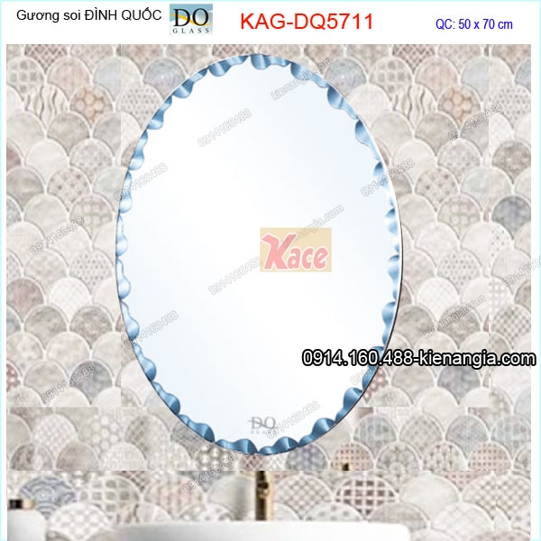 Gương soi  oval Đình Quốc 50x70cm  KAG-DQ5711